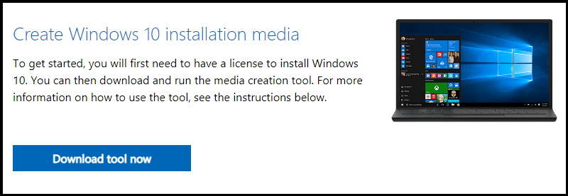Create Windows 10 Installation media