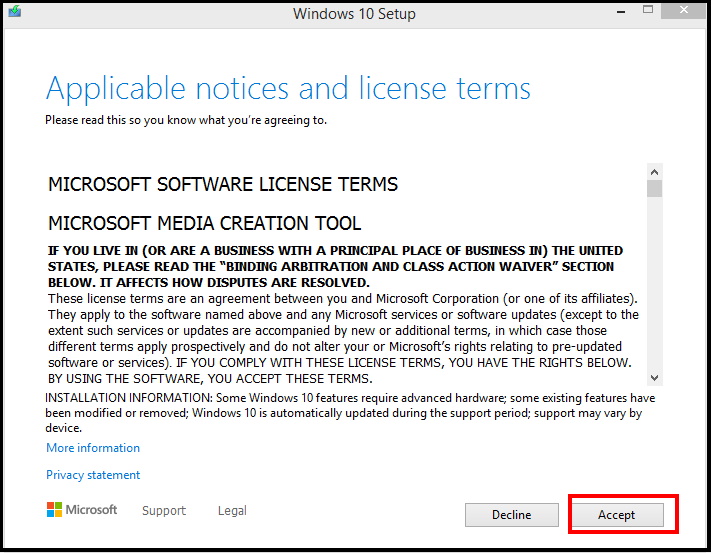 Install Windows 10 update