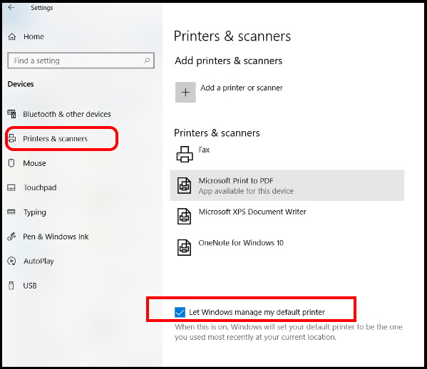 Default Printer keeps changing