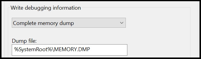 Crash Dump Setting