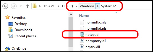 Notepad system file