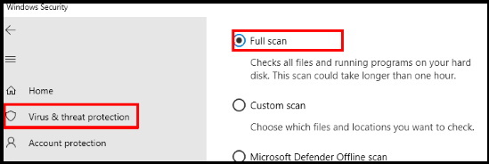 full scan windows 10