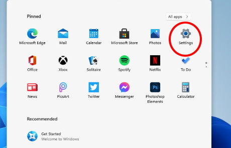 Windows settings 11
