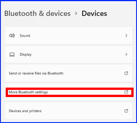 Bluetooth settings