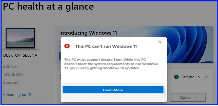 This PC Can't Run Windows 11
