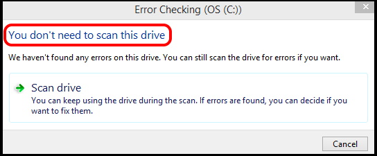 c drive error checking