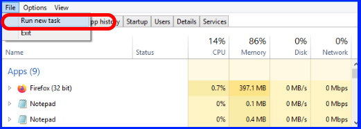 run new task in task manager in windows 11