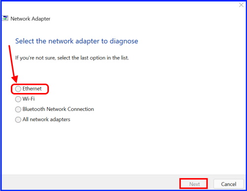 Ethernet Connection not Working Windows 11