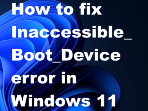 08 Ways to fix Inaccessible_Boot_Device error in Windows 11 easily