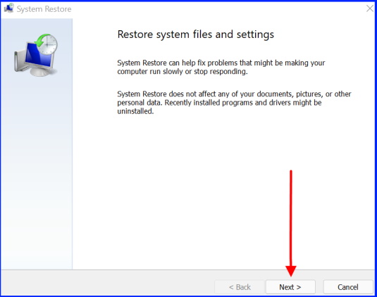 system restore point