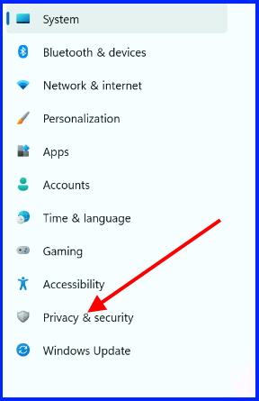 Privacy & security windows 11