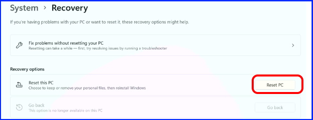 System Recovery windows 11