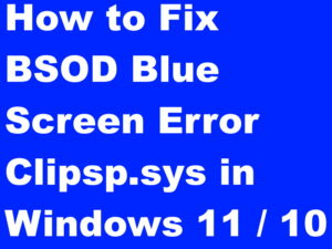Error Clipsp.sys