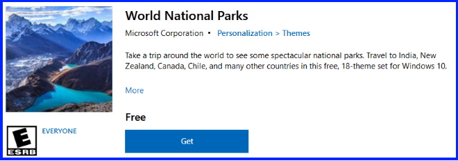 World national park theme for windows 11