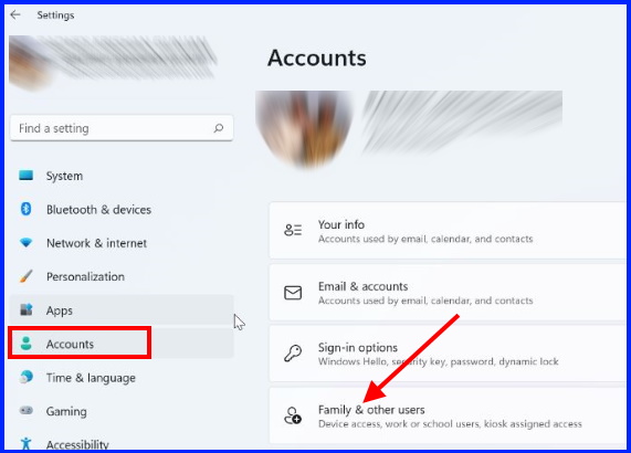 Family and other users windows 11