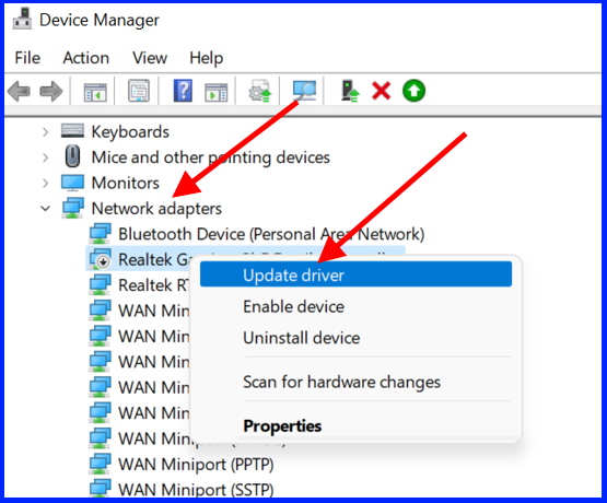 update network adapter driver