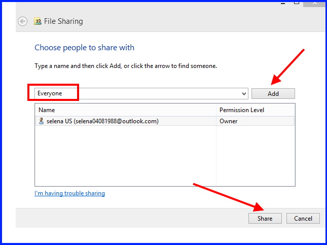 File sharing Windows 11
