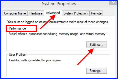 Manage performance settings