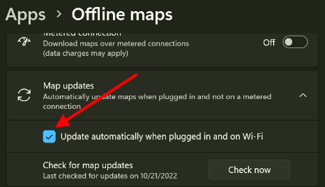 Disable automatic update of map apps