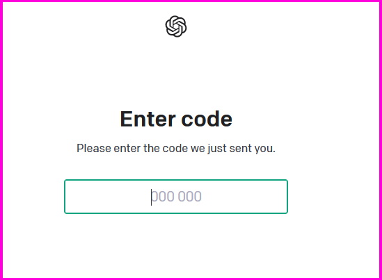 enter verification code