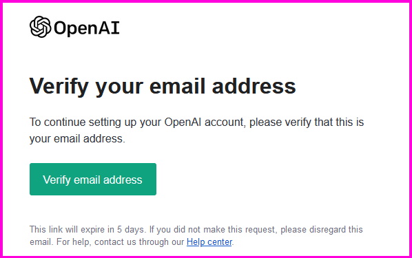 Verify email on ChatGPT openAI