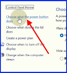 what the power button does in control panel