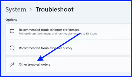 other troubleshooter windows 11