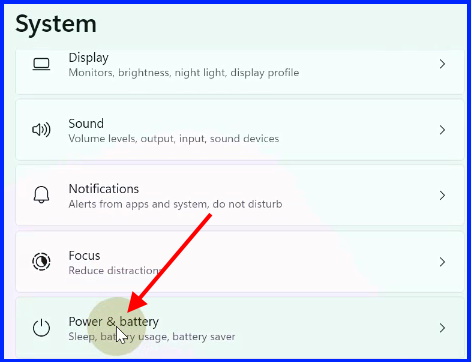 Power and battery settings windows 11