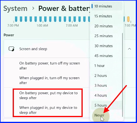 screen and sleep settings windows 11