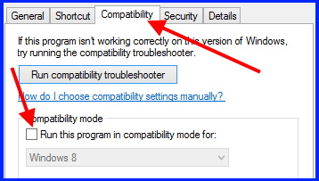 run this program in compatibility mode for
