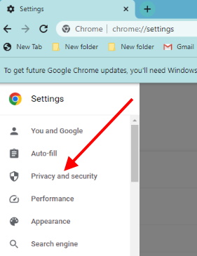 Chrome privacy and security settings