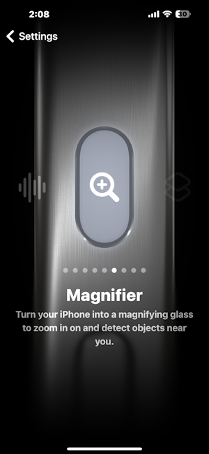 Magnifier action button